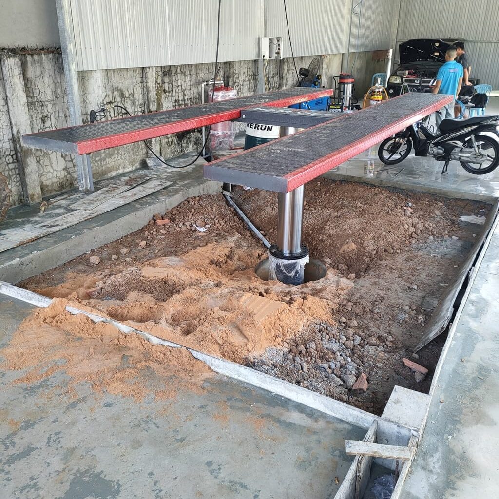 cầu nâng 1 trụ âm nền kaspi k4000sg-a2