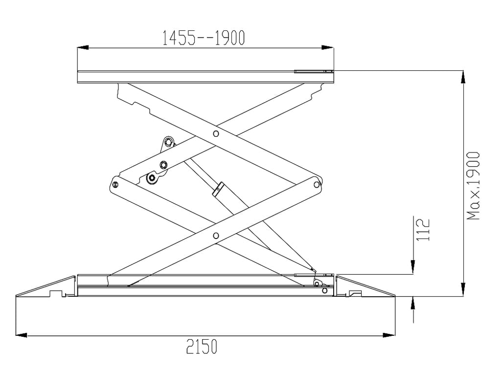 cầu nâng oto cắt kéo lắp nổi 3 tấn titano std-7230b