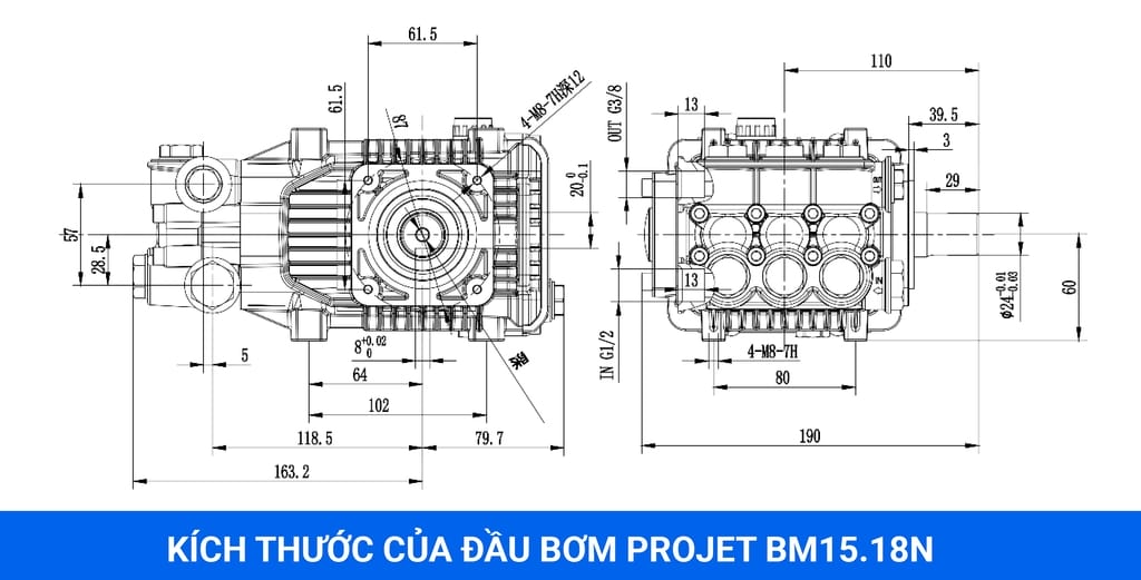 đầu máy bơm rửa xe projet bm1518n