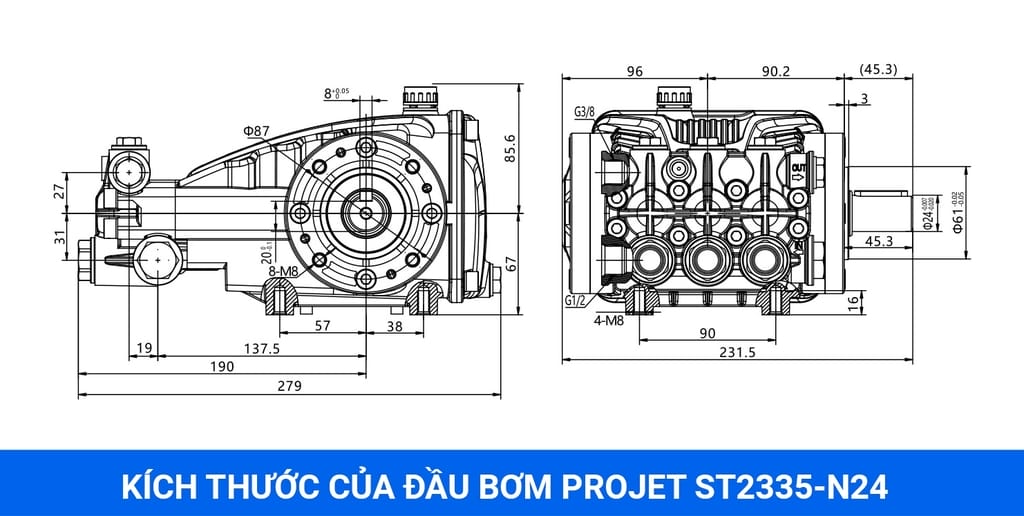 đầu xịt rửa xe projet st2335-n24