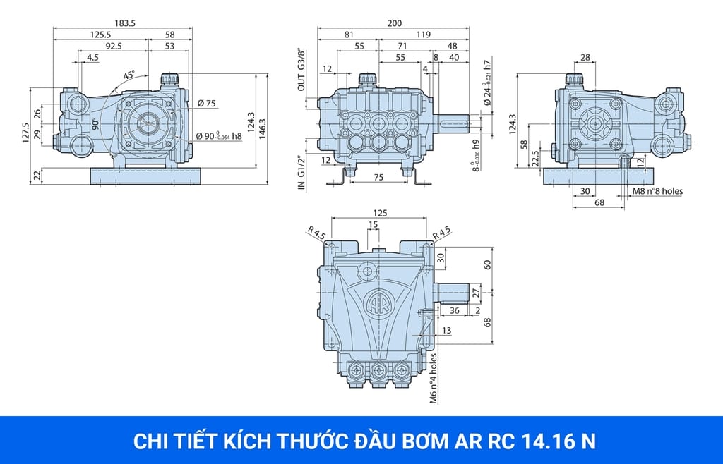 đầu bơm áp lực annovi reverberi ar rc14.16n