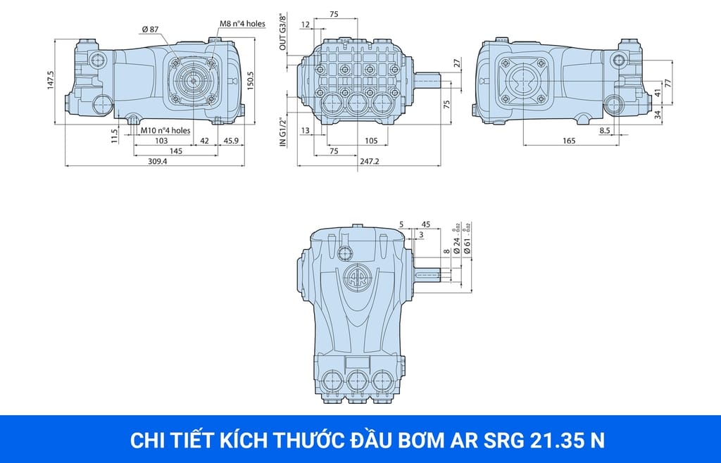 đầu xịt rửa xe annovi reverberi ar srg21.35n