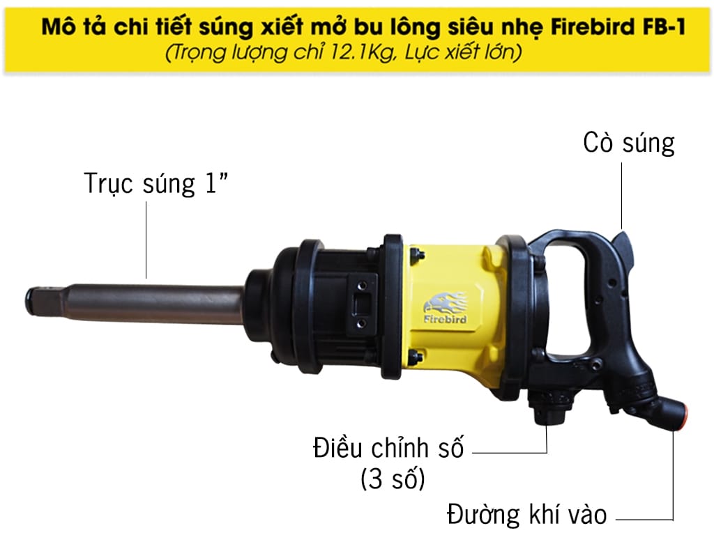 súng vặn ốc bằng khí nén firebird fb-1 1 inch