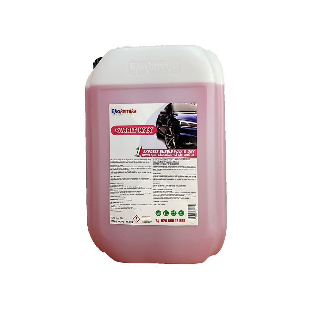 dung dịch phủ bóng sơn xe ekokemika bubble wax can 22l