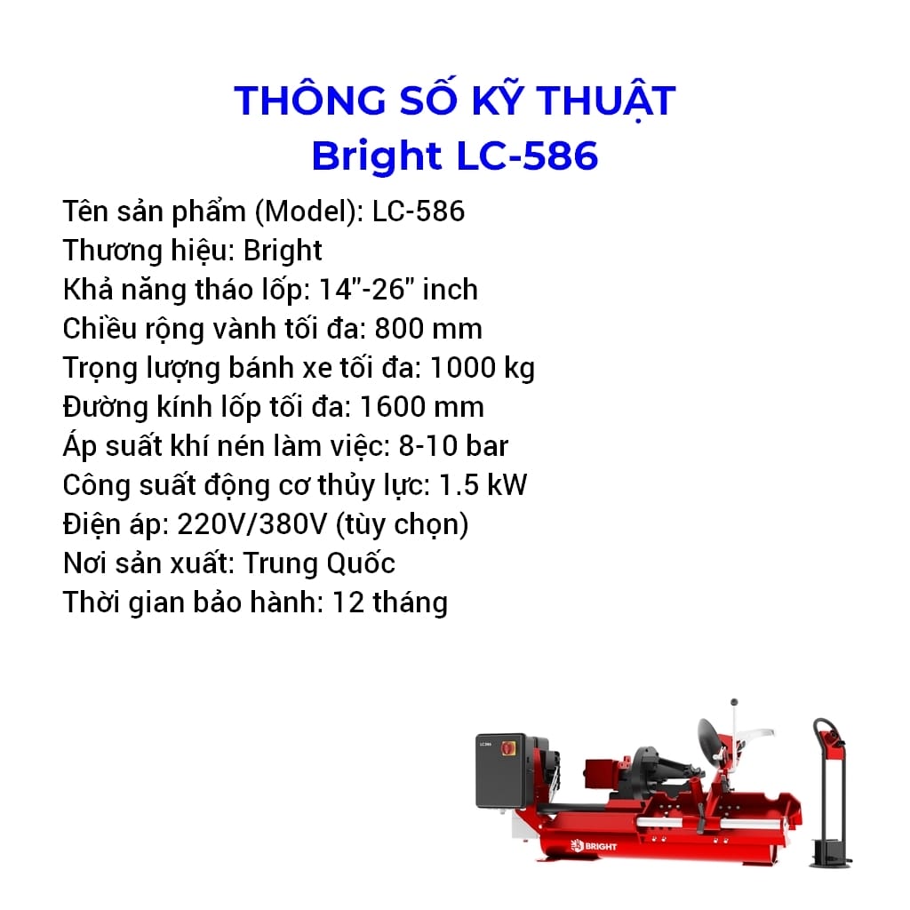 máy tháo vỏ xe tải bright lc-586