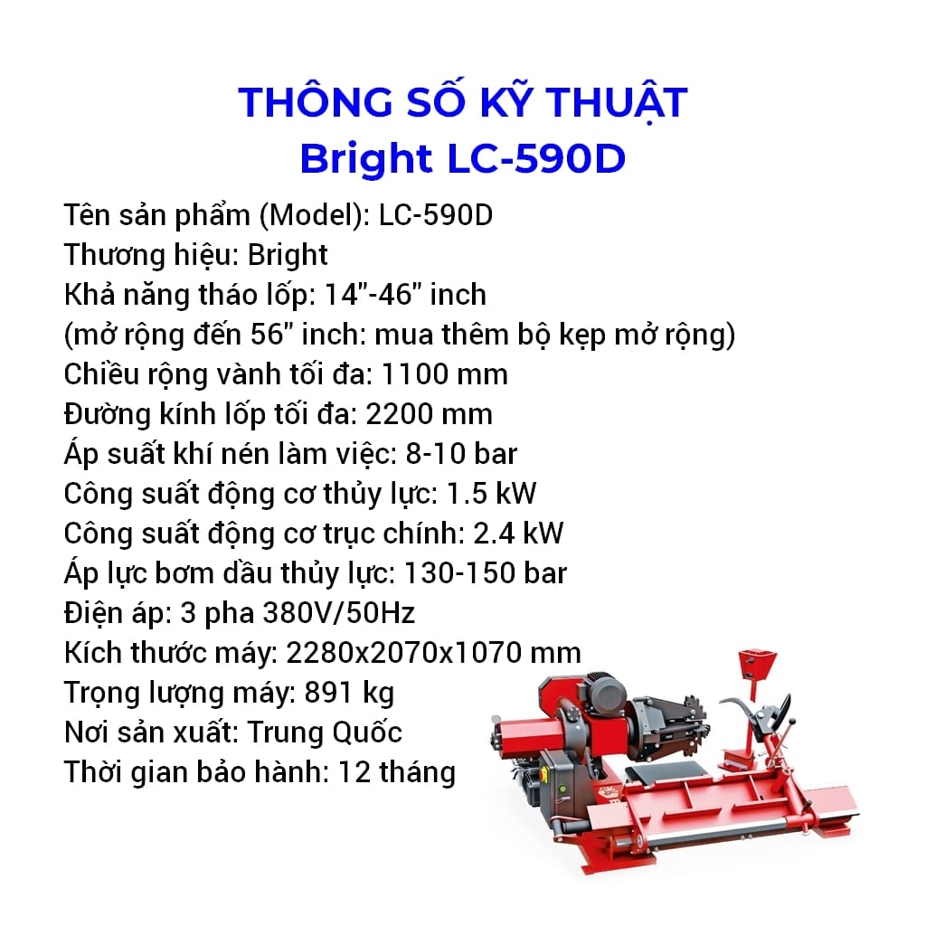 máy tháo vỏ xe tải bright lc-590d
