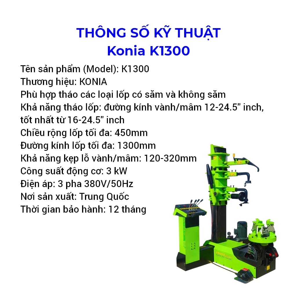 máy tháo lốp xe tải kiểu đứng konia k1300