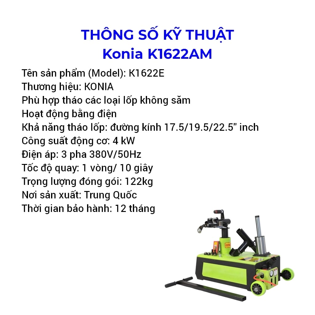 máy tháo vỏ xe tải konia konia k1622e