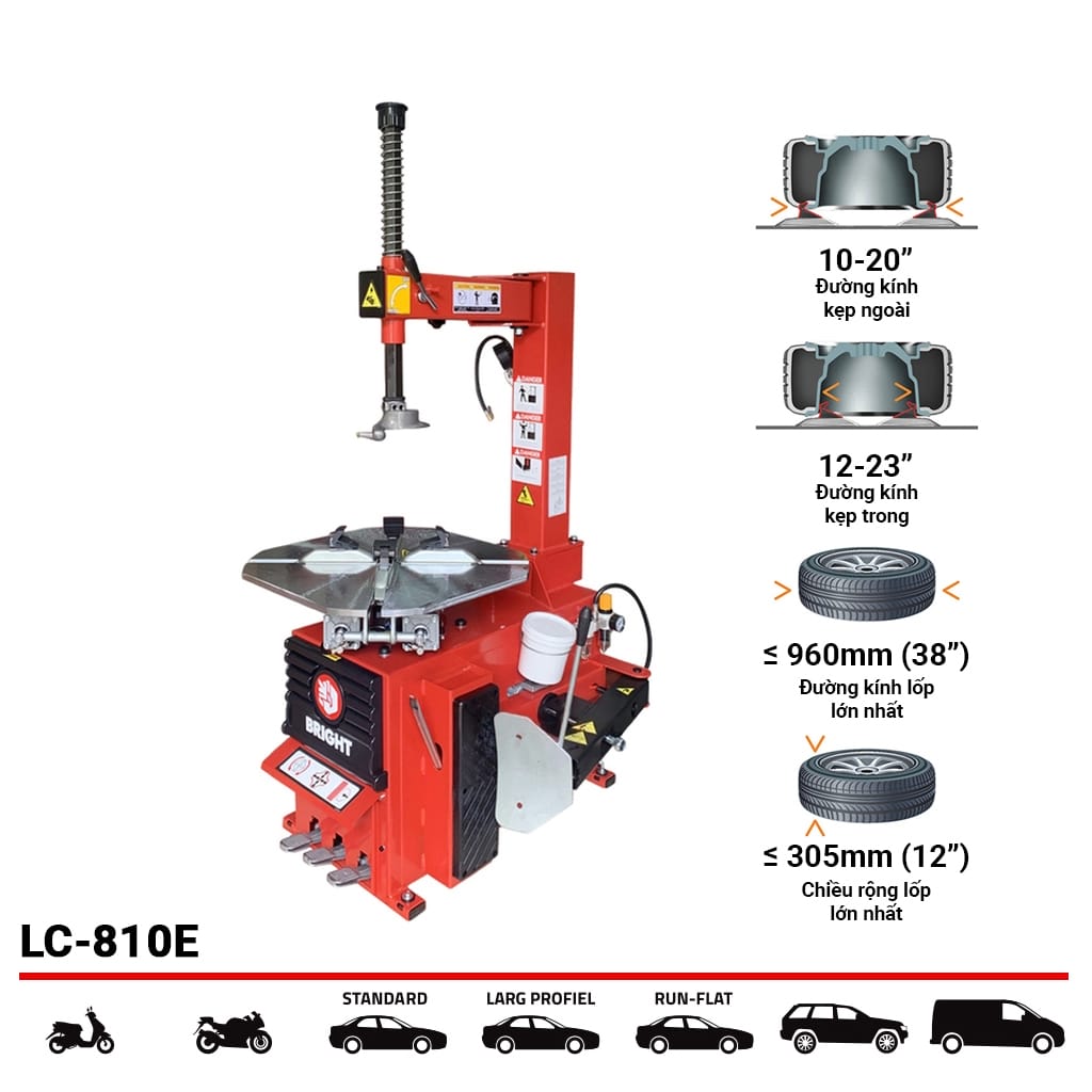 máy ra vào lốp xe máy tay ga bright lc-810e