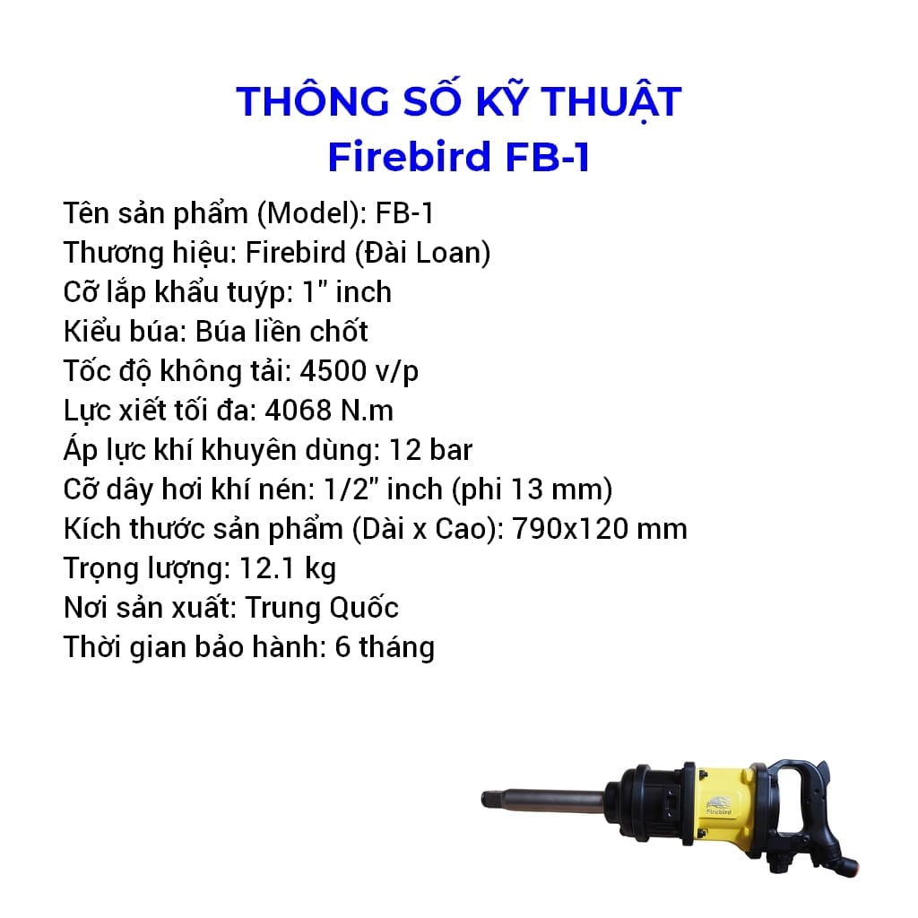 súng xiết bu lông khí nén firebird fb-1 1 inch