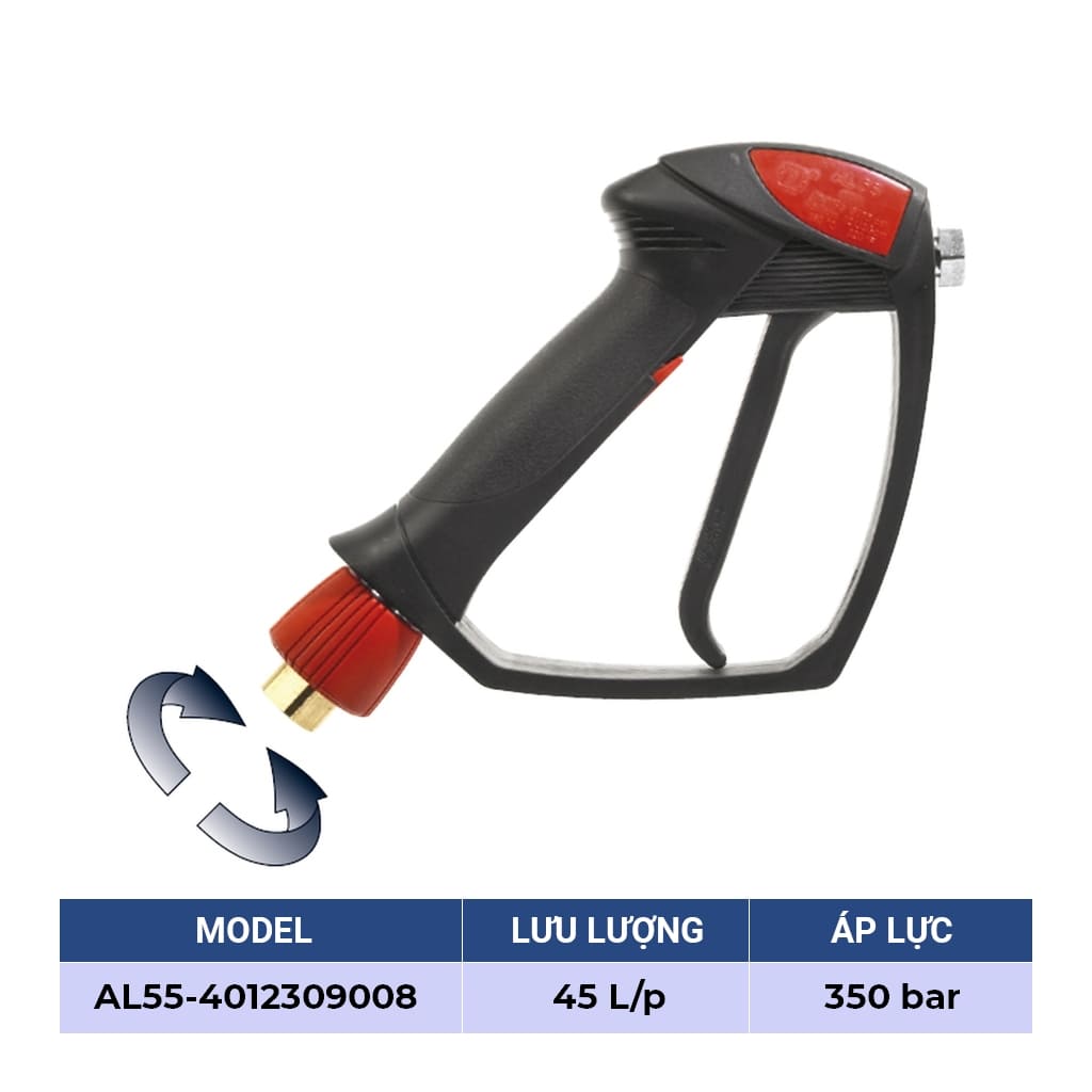 Súng xịt rửa áp lực cao TECOMEC AL55 45, L/p, 350 bar, Italy